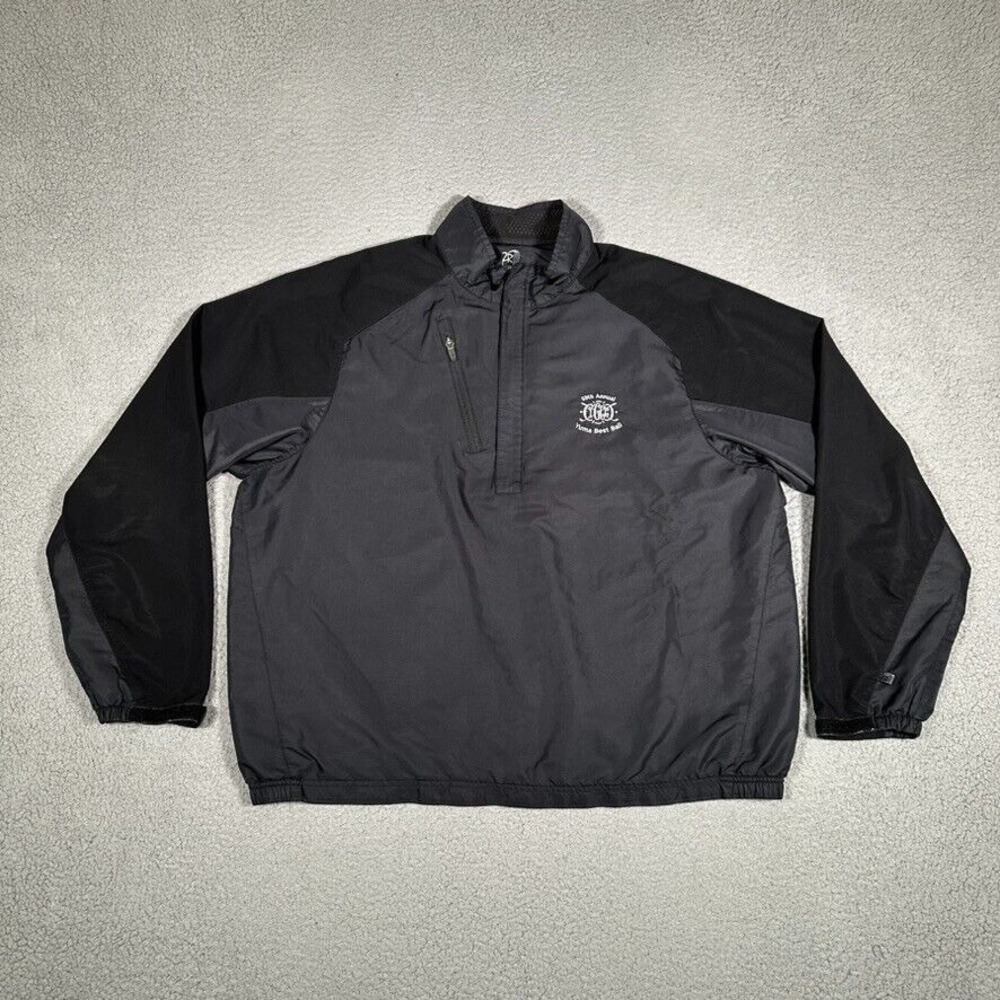 Zero Restriction Windbreaker Mens XL Black Tour Series 1/4 Zip Golf Pockets Logo